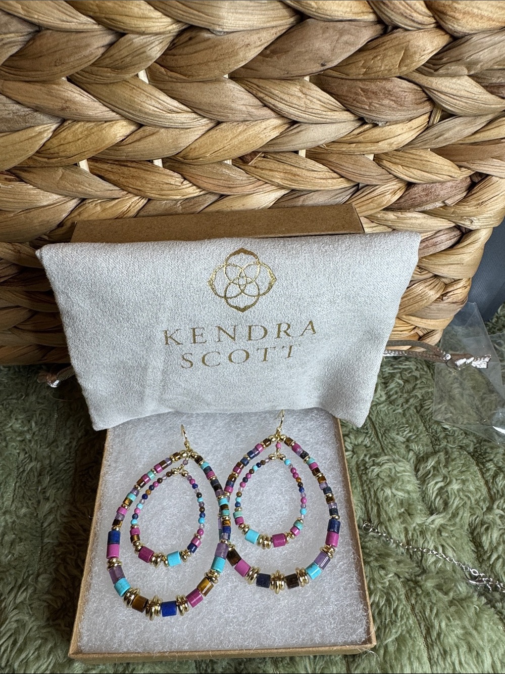 Kendra Scott Multicolor Beaded Gold-Accented Hoop Earrings